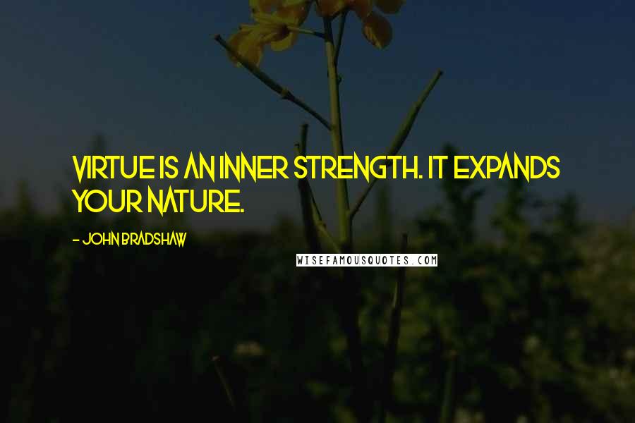 John Bradshaw Quotes: Virtue is an inner strength. It expands your nature.