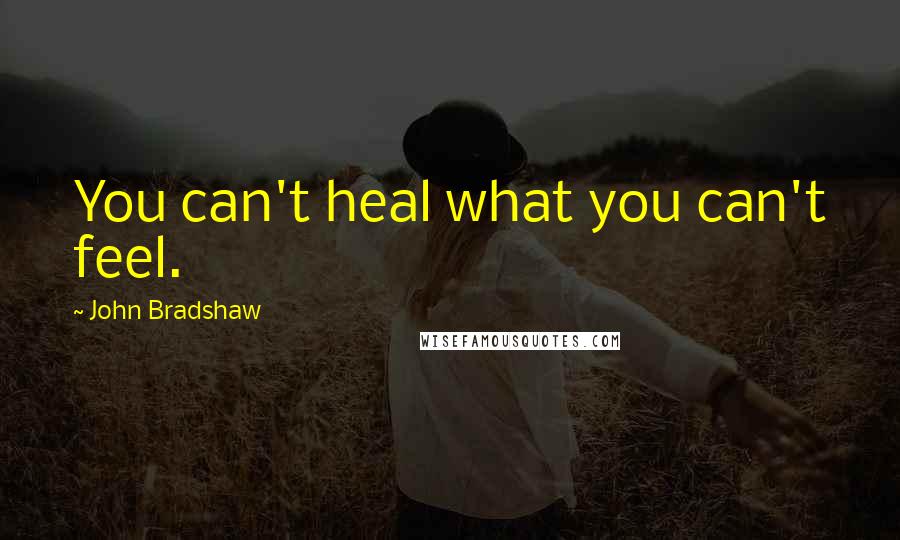 John Bradshaw Quotes: You can't heal what you can't feel.