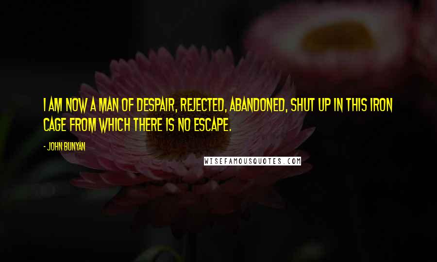 John Bunyan Quotes: I am now a man of despair, rejected, abandoned, shut up in this iron cage from which there is no escape.