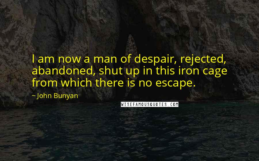 John Bunyan Quotes: I am now a man of despair, rejected, abandoned, shut up in this iron cage from which there is no escape.