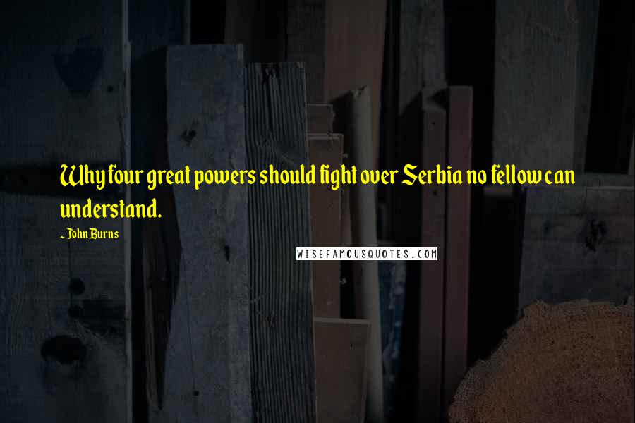 John Burns Quotes: Why four great powers should fight over Serbia no fellow can understand.