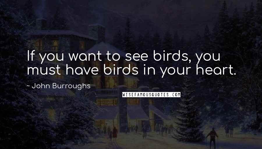 John Burroughs Quotes: If you want to see birds, you must have birds in your heart.