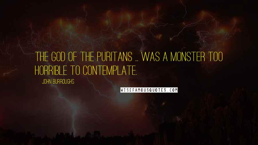 John Burroughs Quotes: The God of the Puritans ... was a monster too horrible to contemplate.