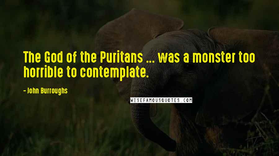 John Burroughs Quotes: The God of the Puritans ... was a monster too horrible to contemplate.