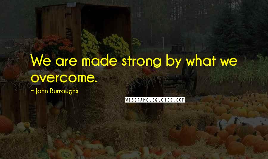 John Burroughs Quotes: We are made strong by what we overcome.