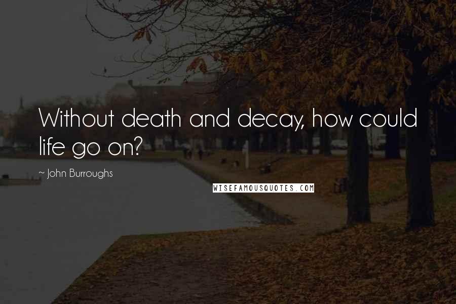 John Burroughs Quotes: Without death and decay, how could life go on?