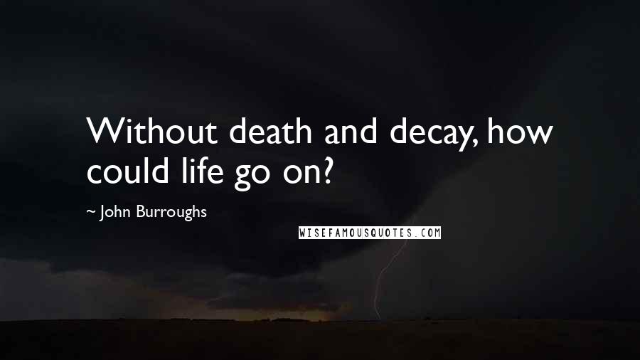 John Burroughs Quotes: Without death and decay, how could life go on?