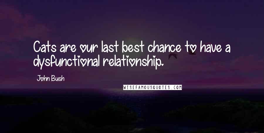 John Bush Quotes: Cats are our last best chance to have a dysfunctional relationship.