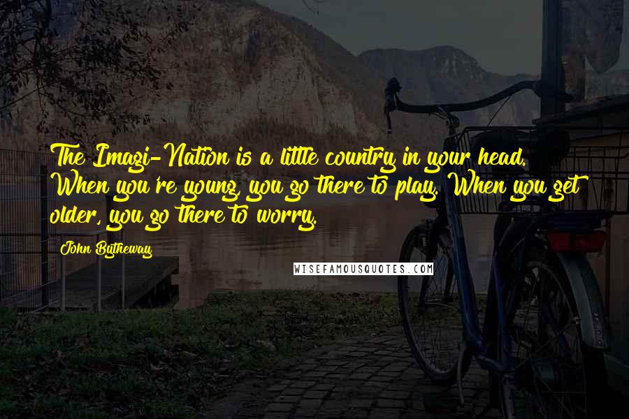 John Bytheway Quotes: The Imagi-Nation is a little country in your head. When you're young, you go there to play. When you get older, you go there to worry.