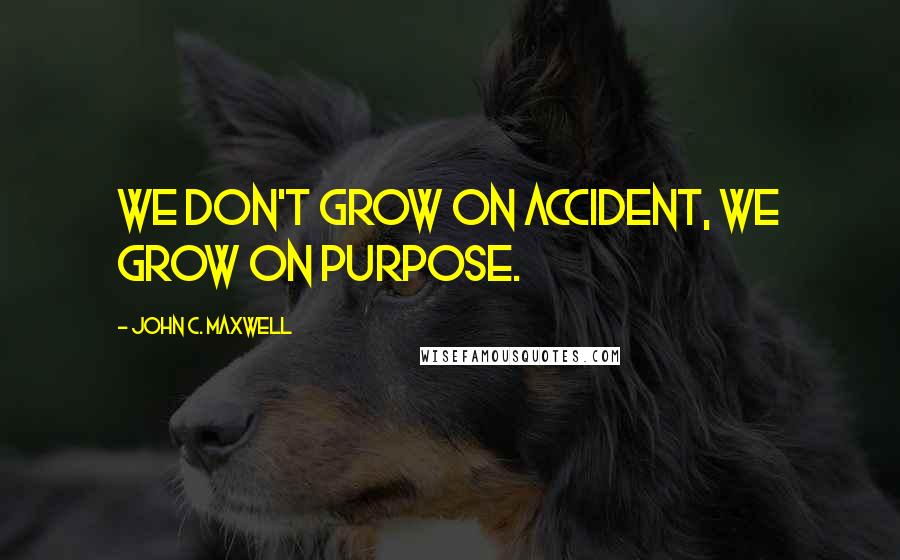 John C. Maxwell Quotes: We don't grow on accident, we grow on purpose.