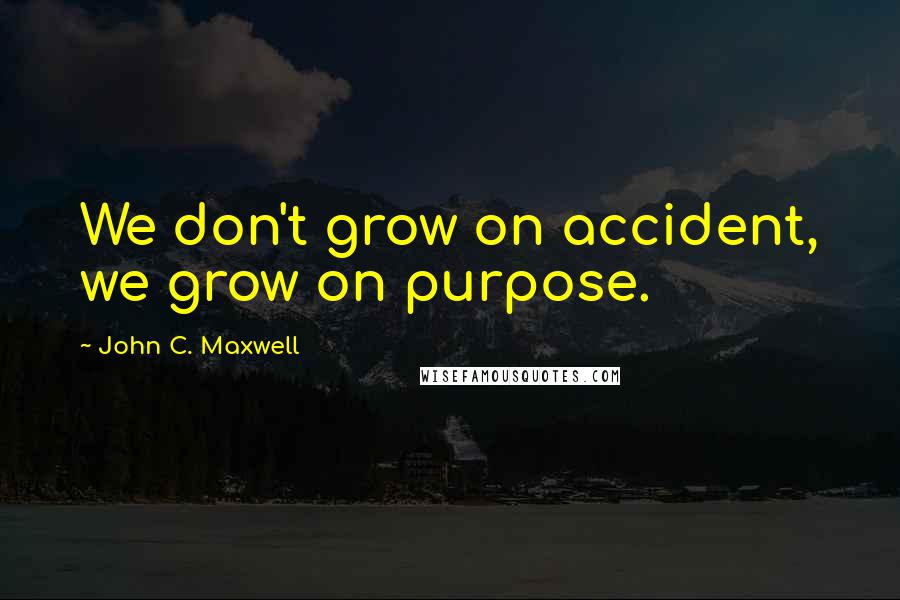 John C. Maxwell Quotes: We don't grow on accident, we grow on purpose.