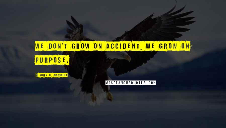 John C. Maxwell Quotes: We don't grow on accident, we grow on purpose.