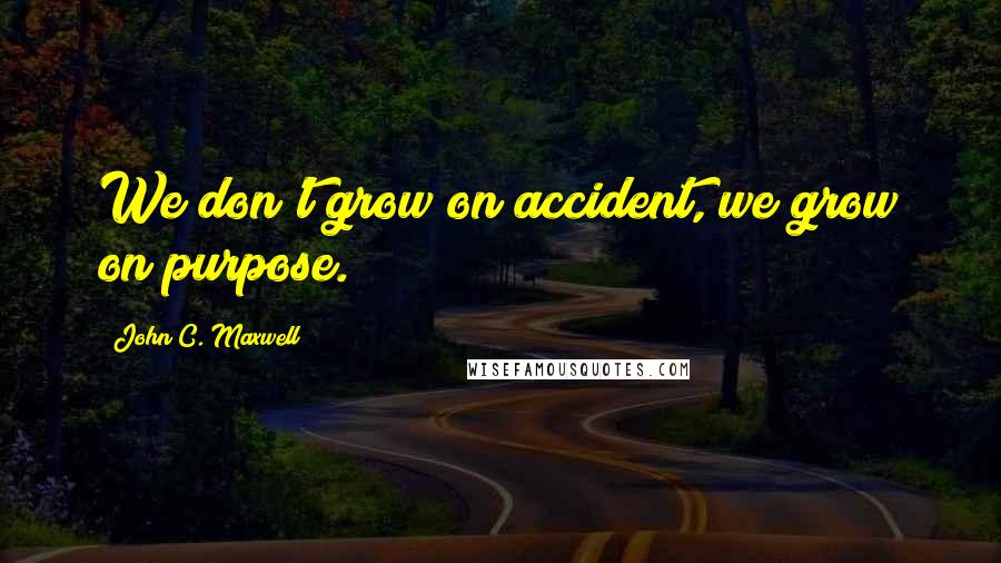 John C. Maxwell Quotes: We don't grow on accident, we grow on purpose.