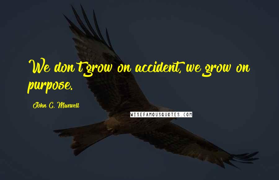 John C. Maxwell Quotes: We don't grow on accident, we grow on purpose.