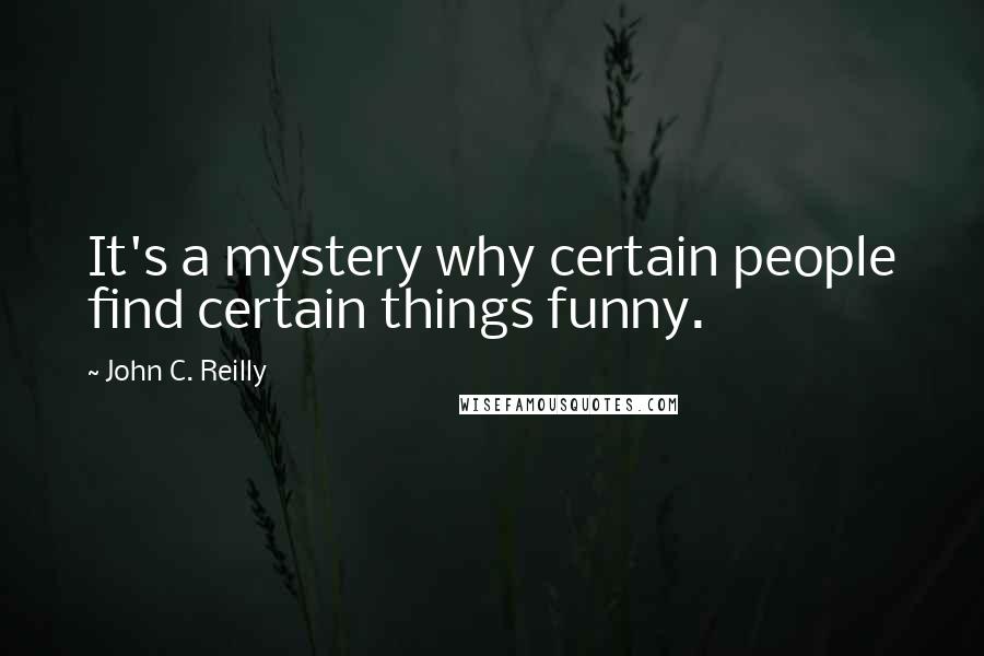 John C. Reilly Quotes: It's a mystery why certain people find certain things funny.