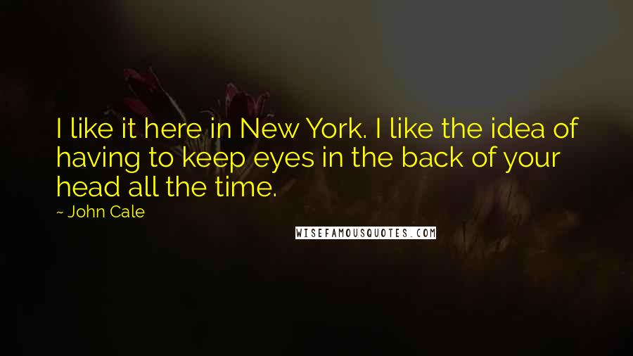 John Cale Quotes: I like it here in New York. I like the idea of having to keep eyes in the back of your head all the time.