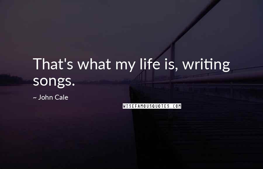 John Cale Quotes: That's what my life is, writing songs.