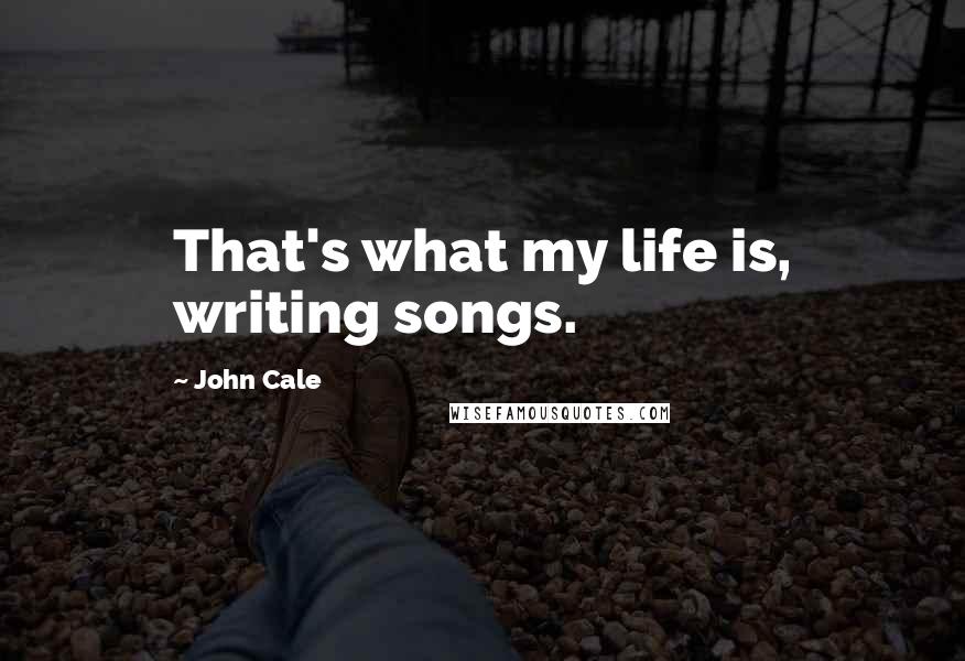 John Cale Quotes: That's what my life is, writing songs.