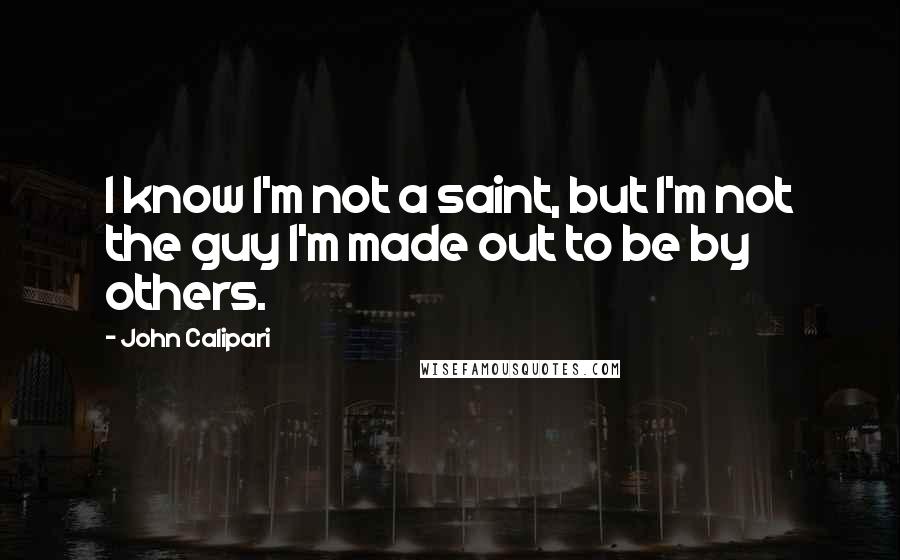 John Calipari Quotes: I know I'm not a saint, but I'm not the guy I'm made out to be by others.