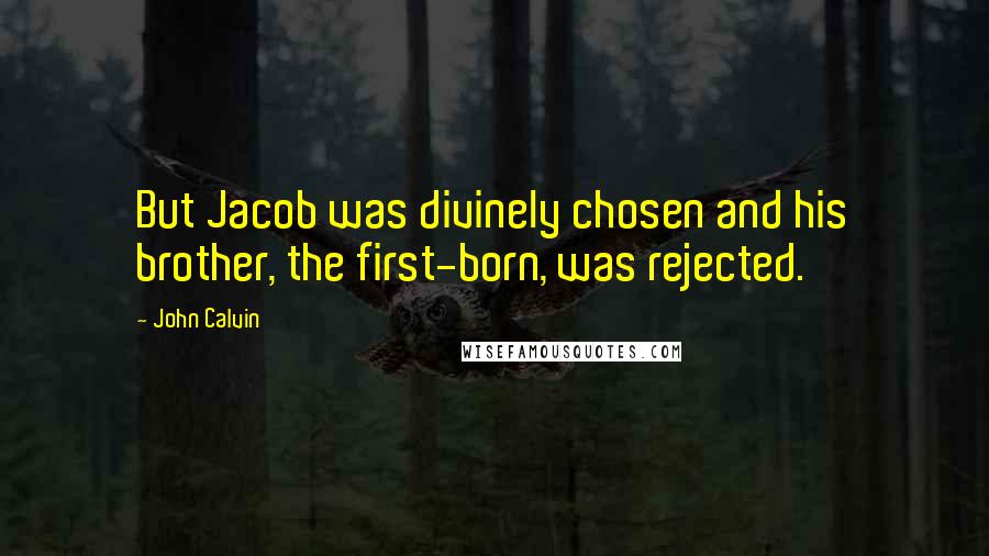 John Calvin Quotes: But Jacob was divinely chosen and his brother, the first-born, was rejected.