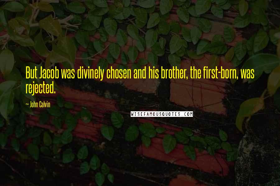 John Calvin Quotes: But Jacob was divinely chosen and his brother, the first-born, was rejected.