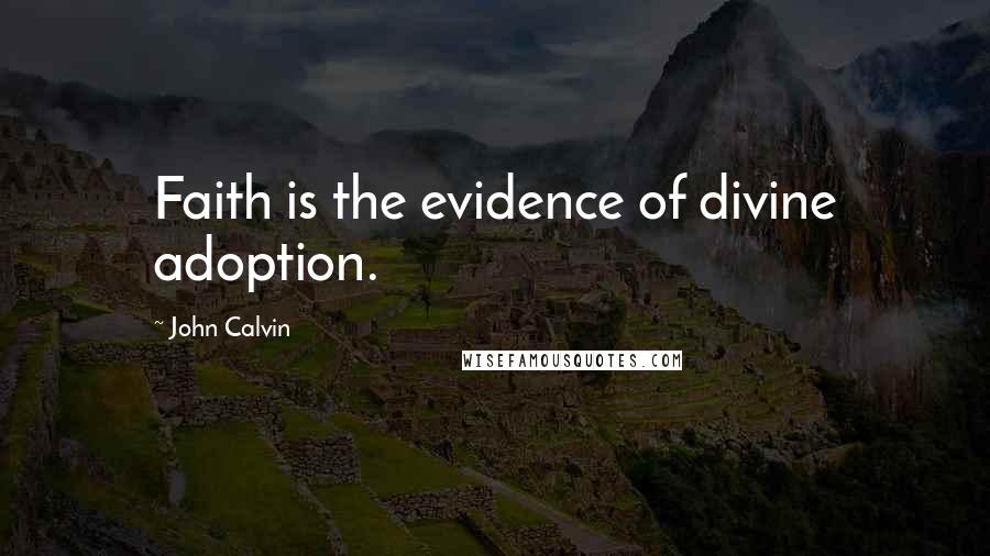 John Calvin Quotes: Faith is the evidence of divine adoption.