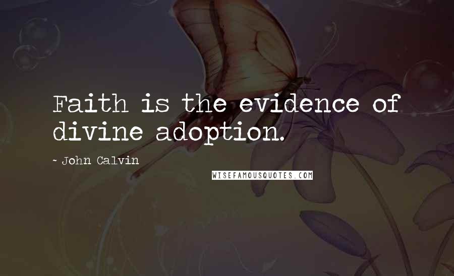 John Calvin Quotes: Faith is the evidence of divine adoption.