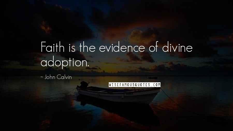 John Calvin Quotes: Faith is the evidence of divine adoption.