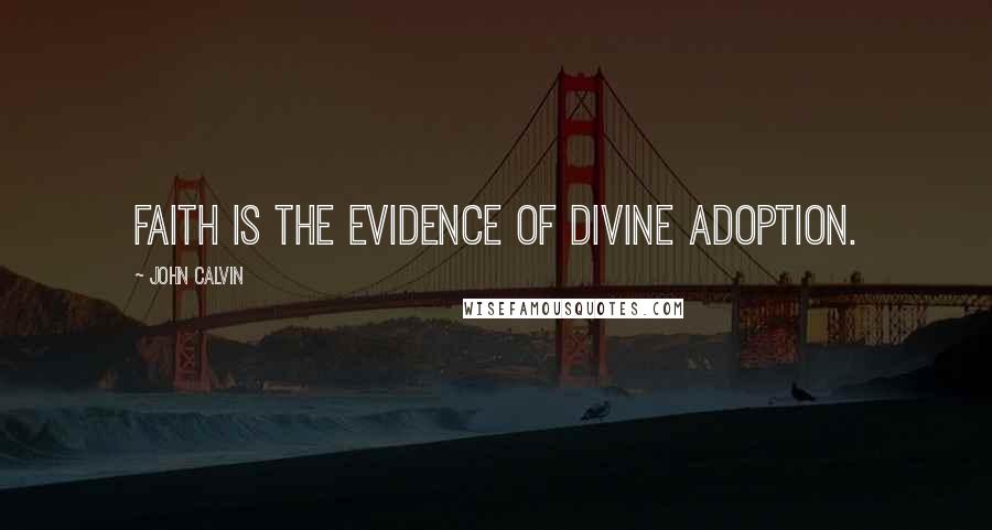 John Calvin Quotes: Faith is the evidence of divine adoption.
