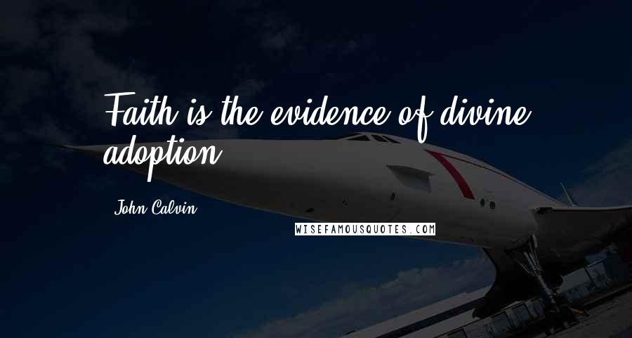 John Calvin Quotes: Faith is the evidence of divine adoption.