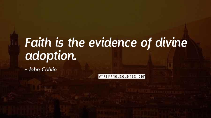 John Calvin Quotes: Faith is the evidence of divine adoption.