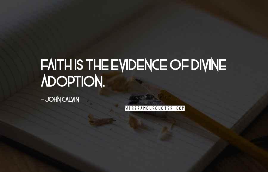 John Calvin Quotes: Faith is the evidence of divine adoption.