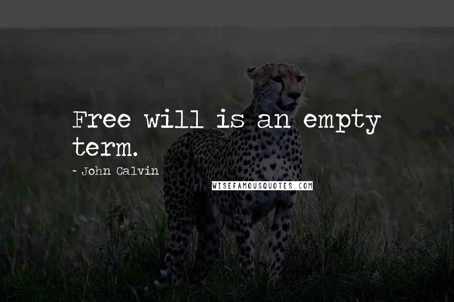 John Calvin Quotes: Free will is an empty term.