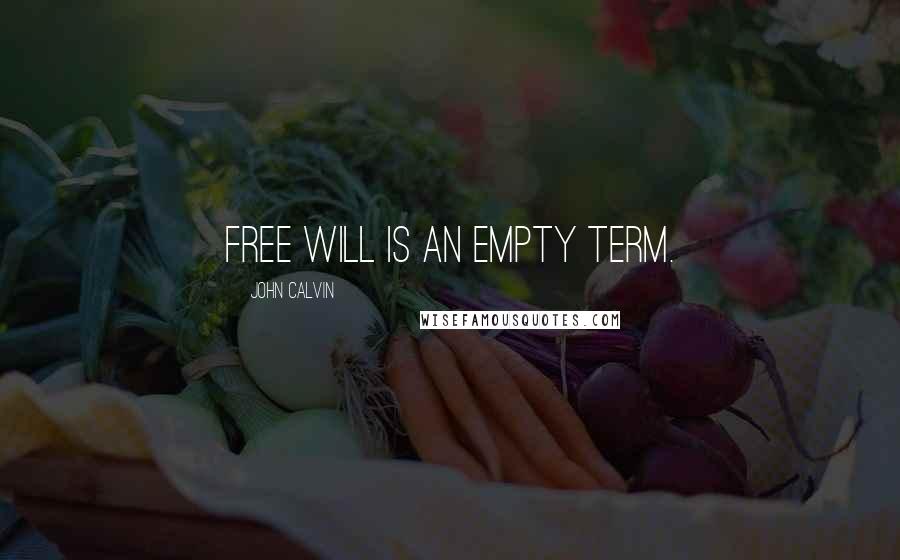 John Calvin Quotes: Free will is an empty term.