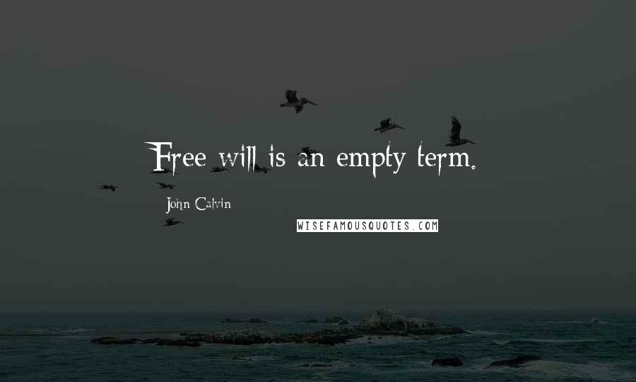 John Calvin Quotes: Free will is an empty term.