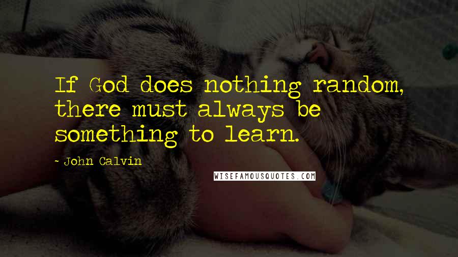 John Calvin Quotes: If God does nothing random, there must always be something to learn.