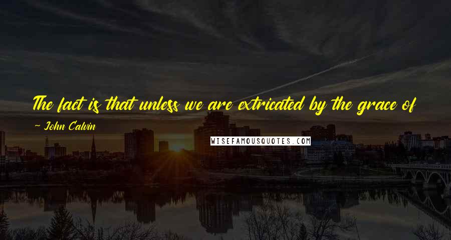 John Calvin Quotes: The fact is that unless we are extricated by the grace of Christ, we remain subject to the violence of a whole mass of innumerable evils.