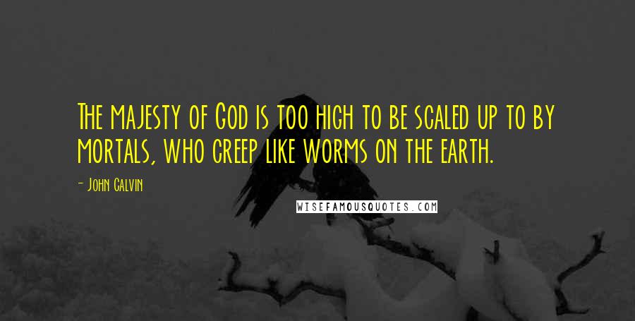 John Calvin Quotes: The majesty of God is too high to be scaled up to by mortals, who creep like worms on the earth.