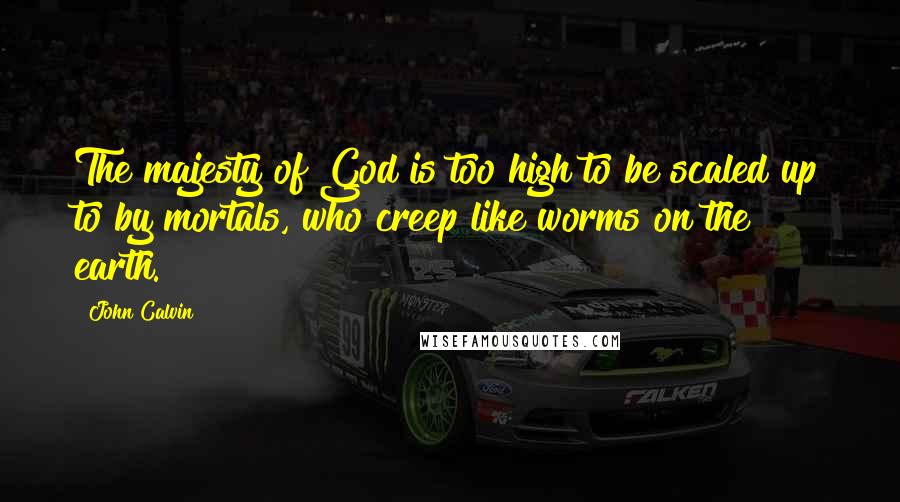 John Calvin Quotes: The majesty of God is too high to be scaled up to by mortals, who creep like worms on the earth.