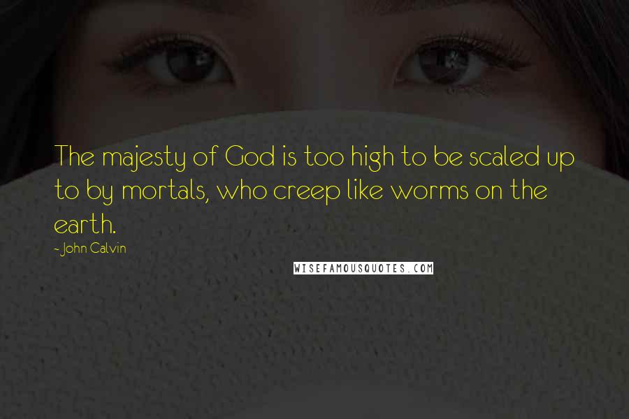 John Calvin Quotes: The majesty of God is too high to be scaled up to by mortals, who creep like worms on the earth.