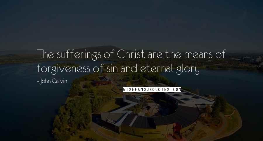 John Calvin Quotes: The sufferings of Christ are the means of forgiveness of sin and eternal glory