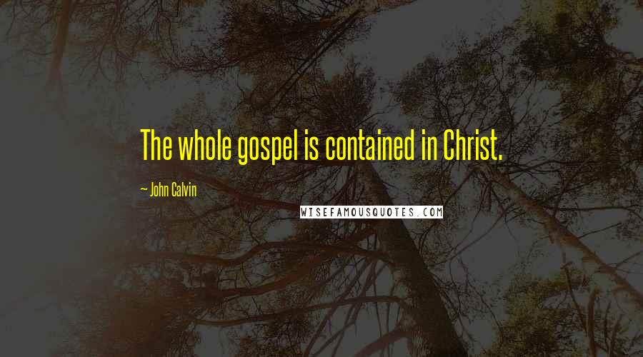 John Calvin Quotes: The whole gospel is contained in Christ.