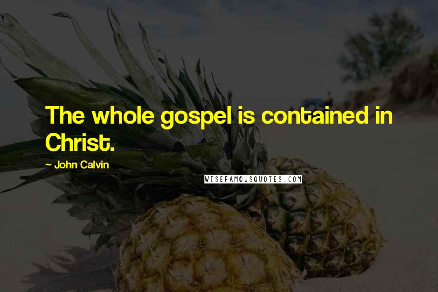 John Calvin Quotes: The whole gospel is contained in Christ.