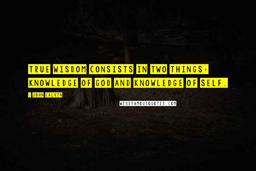 John Calvin Quotes: True wisdom consists in two things: Knowledge of God and Knowledge of Self.