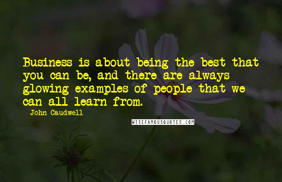 John Caudwell Quotes: Business is about being the best that you can be, and there are always glowing examples of people that we can all learn from.