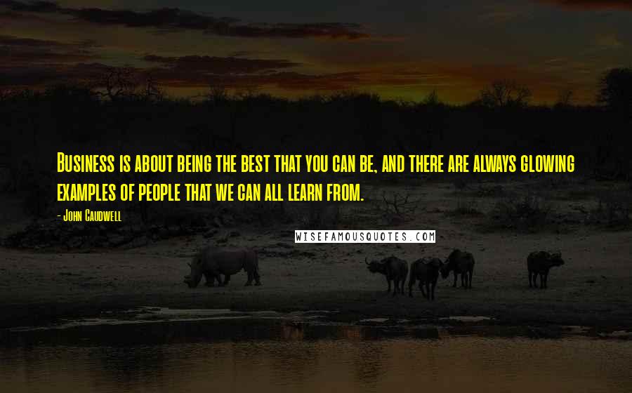 John Caudwell Quotes: Business is about being the best that you can be, and there are always glowing examples of people that we can all learn from.