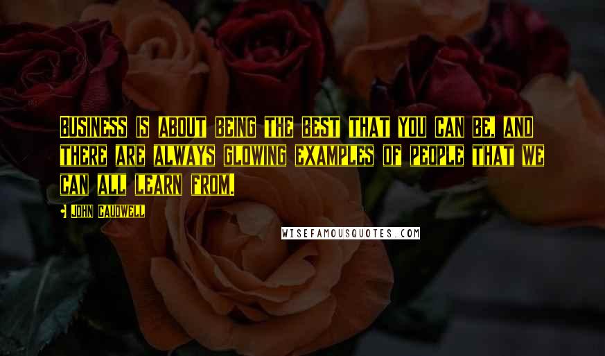 John Caudwell Quotes: Business is about being the best that you can be, and there are always glowing examples of people that we can all learn from.