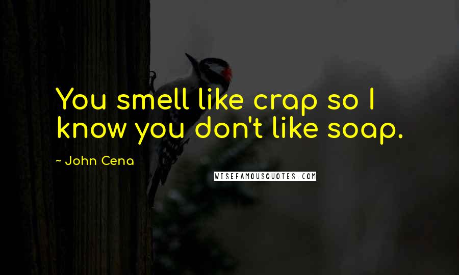 John Cena Quotes: You smell like crap so I know you don't like soap.