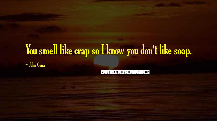John Cena Quotes: You smell like crap so I know you don't like soap.