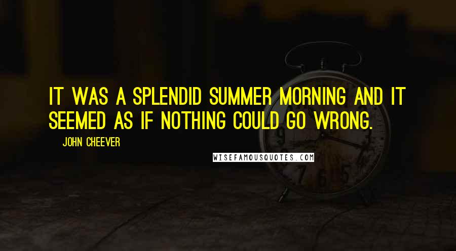 John Cheever Quotes: It was a splendid summer morning and it seemed as if nothing could go wrong.